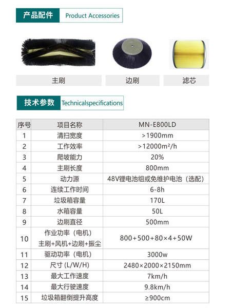 新型全封闭自卸式申扎扫地机MN-E800LD